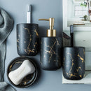 Marble Soap Dispenser Pump Bottle Ceramic Bathroom Accessory Set  Home Couple Mouthwash Cup Soap Dish Washing Tools Luxury