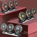 Powerful Car Fan Interface For Large Truck 24V/12V Small Bread Vans Car Cooling Fan 360° Adjustable Three-Head Car Fan Low Noise