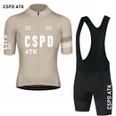 CSPD ATK men's cycling sportswear set summer lightweight cycling jersey sponge cushion cycling bib MTB cycling suit