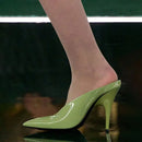 2025 Women's Summer New High Heel Sandals, Pointed Sexy Party Banquet, European and American Large Hollow Sandals