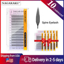 NAGARAKU Ship from America 10 cases Premade Spire Eyelash Plume Fluttering Eyelash Extensions Anime Effect Soft Comic