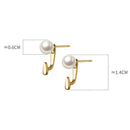 WANTME 925 Sterling Silver Trend Statement Synthetic Pearl Ear Hook Korean Cute Teenager Daily Earring Jewelry Women Accessories