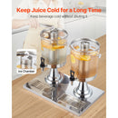 SucceBuy Beverage Dispenser 2.1 Gallon x2 Drink Dispenser, Stainless Steel + Plastic with Spigot Chamber Tray for Restaurants