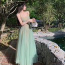女式网纱细吊带A字形度假海边夏季公主长裙