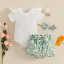 Toddler Girls 2-Piece Outfit Sleeveless Top with Polka Dot Shorts and Matching Headband Set for Summer Fun