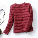 2024 New European Women Spring Autumn Light Duck Down Fabric Lightweight Coat Female Windbreaker Parka Down Jackets Plus Coats