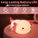 Silicone LED Axolotl  Night Light animallamp Touch Sensor Axolotl Night Lamp Children Kid Bedside Bedroom Decor Birthday Gifts