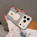 For iPhone 17 Pro Max 16 Luxury Magsafe Magnetic Holder Stand Matte Phone Case For iPhone 15 14 Plus 13 Lens Protective Cover