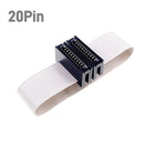 IDC型卡边连接器插槽 2.54毫米间距 10 14 16 20 24 26 30 34 40 50 60 64针PCB插座 带20厘米扁平电缆 1.27毫米