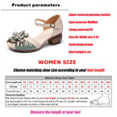 WOIZGIC Women Mother Ladies Female Genuine Leather Sandals Shoes Platform Summer Cool Beach Retro Flowers High Heel Buckle Strap
