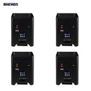 SHEHDS 4pcs Battery LED 6x18w RGBWA+UV 6in1 Par Wireless Remote Control DMX512 Phone WIFE Wash Wall Light For DJ Disco Christmas