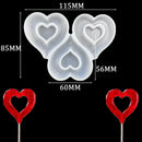 Hollow Heart Shape Silicone Lollipop Molds Bunny Rabbit Chocolate Candy Cheese Mould Valentine Day Easter Cake Decorating Tools