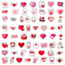 Red Heart Love Stickers Valentine's Day DIY Gift Toys for Scrapbook Diary Journals Laptop Luggage Bottles Decorative Waterproof