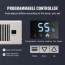 SucceBuy Booster Fan 4x12in Duct Fan 100CFM 10 Adjustable Speeds with LCD Smart Controller for Wall and Floor