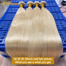 Annione 613 Human Hair Bundles 12A Straight Human Hair Bundles Raw Human Hair 100% Blonde 3/4 Bundles Hair Extensions For Women