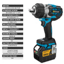 Gisam 2800N.M Torque Brushless Electric Impact Wrench 1/2 inch Screwdriver Cordless Wrench Power Tool For Makita 18V Battery Pin