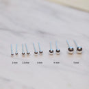 2-6mm Pure Sterling Silver Small Ball Stud Earrings for Women Girls Rook Helix Tragus Standard Lobe Daith Piercing  Jewelry gift
