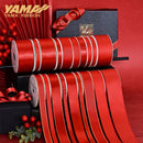 YAMA 红色缎带 100码/卷 25毫米 罗纹带 圣诞装饰 婚礼派对礼品DIY