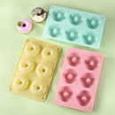 6 Donut Cake Silicone Molds Kitchen Baking Cookie Mold High Temperature Resistant Baking Tray Donut Making Mold Cake Accessories