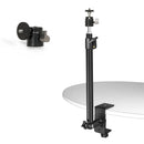 C型支架三脚架升降桌显示器带1/4"球头台式夹具环形灯可调桌面支架单反相机