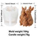 多款式复活节兔子蜡烛硅胶模具 3D动物工艺品树脂石膏肥皂模具 DIY冰块烘焙工具 家居礼品