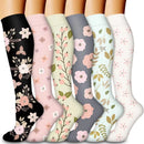 6 PAIRS Compression Socks Flowers Animal Fruit for Men Women Running Nurse Socks Nurses Sport Ladies Lady Womens Running