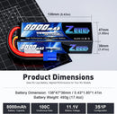 Zeee Lipo 3S 8000mAh Battery 11.1V 100C Hardcase with EC5 Plug for RC Cars Buggy Truggy FPV Drone Racing Hobbies Model Parts