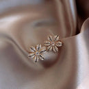 Exquisite Elegant Lily Flower Stud Earrings For Women Luxury Micro Inlaid Zircon Small Earrings Korean Wedding Party Jewelry