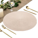 Set of 6 Round Braided Placemats 34CM Table Mats for Dining Tables Christmas Halloween Woven Washable Non-Slip Place mats