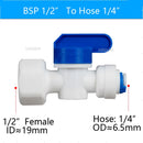 RO Water Straight Plastic Ball Valve 1/4" 3/8" OD Hose Quick Connect 1/4" 3/8" Male 1/2" Female Reveser Osmosis Aquarium Fitting