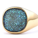 Trend Colourful Signet Square Ring Metal Glossy Geometric Width Crystal Bud Finger Punk Style Fashion Ring Jewelry Accessories