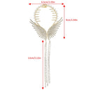 Haimeikang New Angel Wings Hair Bun Hair Clips Women Girls Rhinestone Tassel Ponytail Button Hairpin Golden Fashion Accessories