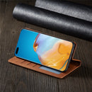 适用于华为P40 P30 P20 Mate 30 20 Pro Lite P Smart Plus 2020 2019的奢华皮革手机壳 磁吸翻盖钱包式手机套