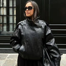 The Rebel Crop | Women's Cropped Leather Bomber Jacket