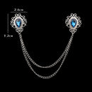 Fashion Gentleman Tassel Brooch For Men Suit Shirt Collar Crystal Cross Chain Lapel Pin Rhinestone Retro Wedding Accessories