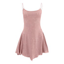 Prom Dresses Crew Neck Women's Party Dress With Diamond Semi See Through Suspender Sleeveless Dresses for Women Hot Sale