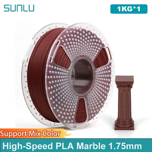 SUNLU High-Speed PLA Marble Filament 1.75mm +/- 0.02 mm 1kg Spool (2.2lbs) High Speed Printing Filament Fit Most FDM Printer