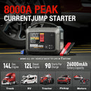 8000A Professional Heavy Duty Car Jump Starter Powerful Car 12V Car Battery Starter Booster Starting Device