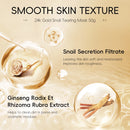 LAIKOU 24K Gold Snail Peel-Off Mask 3PCS Deep Cleansing Pore Tightening Blackhead Removal Detoxifying Facial Treatment 50g