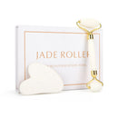 White Crystal Jade Roller Set Anti Wrinkles Face Lift Gua Sha Massager Facial Massage Tool Natural Stone Roller Kit Beauty Care