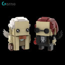 MOC电影《好兆头》天使亚茨拉菲尔与恶魔克鲁利Brickheadz积木人仔喜剧人物玩具礼物