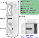 DayPlus Bathroom Waterproof Cabinet w/Paper Drawer,Tall Toilet Storage Cupboard,White Organizer Shelves,Free-standing Storage