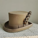 New Men Hat 100% Wool Fedora Hat Unisex Top Show Gentleman Bowler Hat Black Red Magic Hat Presidential Hat Feather Accessories