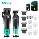 VGR V-996 男士专业理发器，带 DLC 刀片，7000 RPM，LED 显示屏，理发店无绳专业修剪器