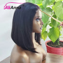 Straight Glueless Wig Human Hair Ready To Wear Short Bob Wigs For Women Transparent Pre Cut Human Hair Wigs Bleached Bye Bye Knots Natural Hairline 100% Human Hair Wigs For Women No Glue Cheap Wigs On Clearance Alianna 4x4 La