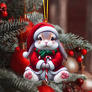 2D Christmas Tree Pendant 2D Flat Acrylic Xmas Tree Hanging Ornaments Cartoon Home Decor New Year Christmas Gifts