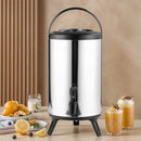 Stainless Steel Double-Layer Container 6L/8L with Faucet Beverage Dispenser Milk Tea Buckets Ideal for Water Milk Tea and Coffee
