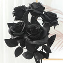 48cm Rose Black Silk Bouquet Peony Artificial Flower for Mother's Day Bud Bride Wedding Decor Home Decoration Artificial Flower