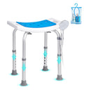 SucceBuy Shower Chair Adjustable Height Shower Stool with Built-in Handles Shower Seat for Inside Shower or Tub 158.8kg Capacity