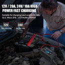 HTRC 20A 12V-24V 摩托车汽车电池智能充电器，适用于修复铅酸、AGM、凝胶、PB、锂、磷酸铁锂电池